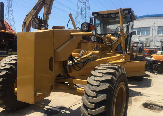 Second Hand Motor Grader Cat 140K With Ripper Original Color Yellow And Black
